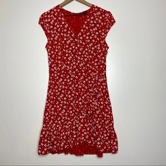 J. Crew Mercantile Red Floral Ruffle dress - Picture 3 of 10